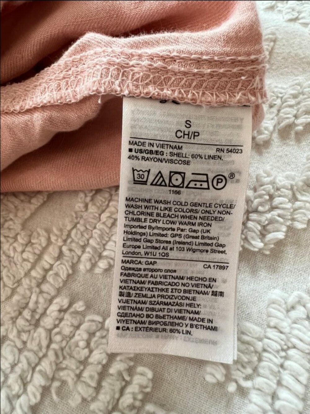 GAP Linen Blend Drawstring Joggers Small Pink Linen Rayon Pull-On Pants - Picture 8 of 9